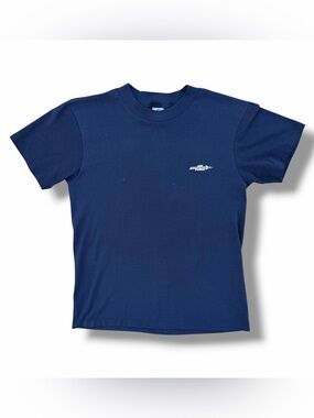 Vintage 80s Air Force Aim High Jet T-Shirt Navy Blue Size M/L USA